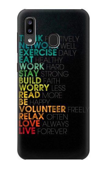 W3523 Think Positive Words Quotes Case Cover Custodia e Flip Case per Samsung Galaxy A20, Galaxy A30