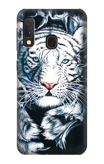 W0265 White Tiger Case Cover Custodia e Flip Case per Samsung Galaxy A20e