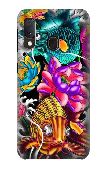 W1630 Fish Japanese Oriental Tattoo Case Cover Custodia e Flip Case per Samsung Galaxy A20e