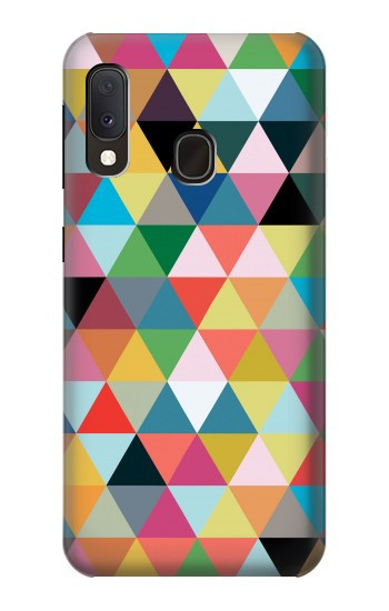 W3049 Triangles Vibrant Colors Case Cover Custodia e Flip Case per Samsung Galaxy A20e