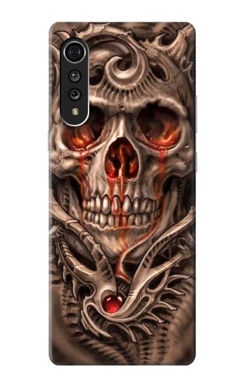 W1675 Skull Blood Tattoo Case Cover Custodia e Flip Case per LG Velvet