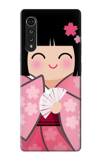 W3042 Japan Girl Hina Doll Kimono Sakura Case Cover Custodia e Flip Case per LG Velvet