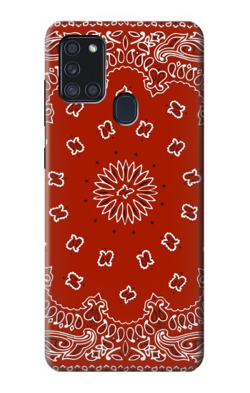W3355 Bandana Red Pattern Case Cover Custodia e Flip Case per Samsung Galaxy A21s