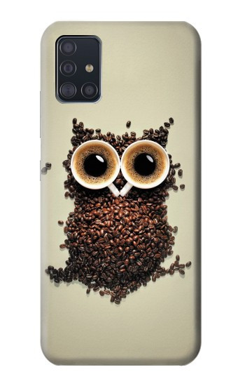 W0360 Coffee Owl Case Cover Custodia e Flip Case per Samsung Galaxy A51 5G [solo per A51 5G. NON per A51]