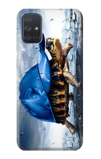 W0084 Turtle in the Rain Case Cover Custodia e Flip Case per Samsung Galaxy A71 5G [solo per A71 5G. NON per A71]