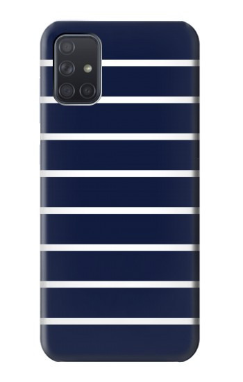 W2767 Navy White Striped Case Cover Custodia e Flip Case per Samsung Galaxy A71 5G [solo per A71 5G. NON per A71]