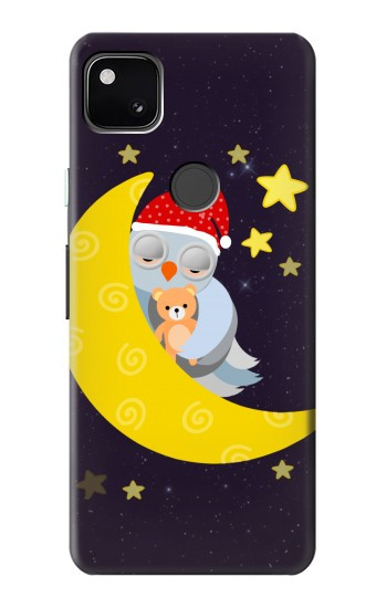 W2849 Cute Sleepy Owl Moon Night Case Cover Custodia e Flip Case per Google Pixel 4a