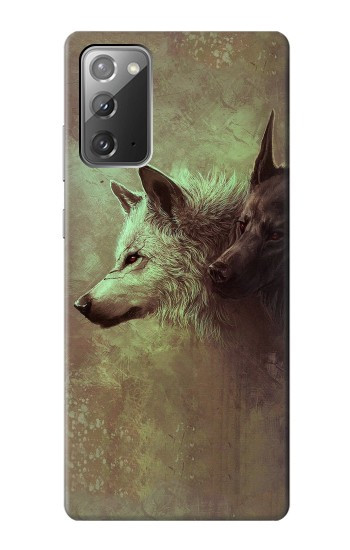 W0931 White Black Wolf Case Cover Custodia e Flip Case per Samsung Galaxy Note 20