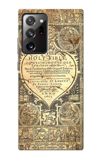 W0330 Bible Page Case Cover Custodia e Flip Case per Samsung Galaxy Note 20 Ultra, Ultra 5G