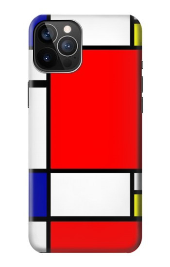 W0157 Composition Red Blue Yellow Case Cover Custodia e Flip Case per iPhone 12, iPhone 12 Pro