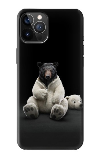 W0878 Black Bear Case Cover Custodia e Flip Case per iPhone 12, iPhone 12 Pro