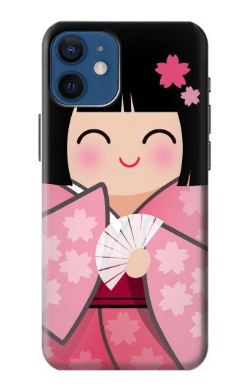 W3042 Japan Girl Hina Doll Kimono Sakura Case Cover Custodia e Flip Case per iPhone 12 mini