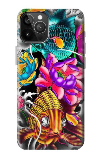 W1630 Fish Japanese Oriental Tattoo Case Cover Custodia e Flip Case per iPhone 12 Pro Max