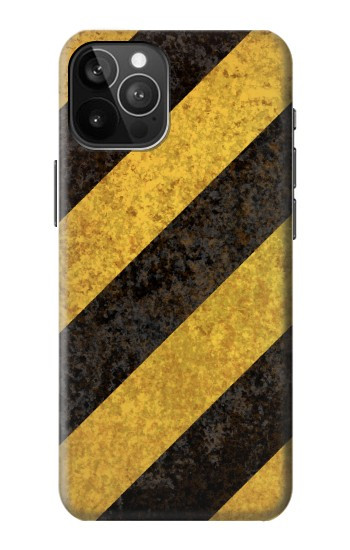 W2231 Yellow and Black Line Hazard Striped Case Cover Custodia e Flip Case per iPhone 12 Pro Max