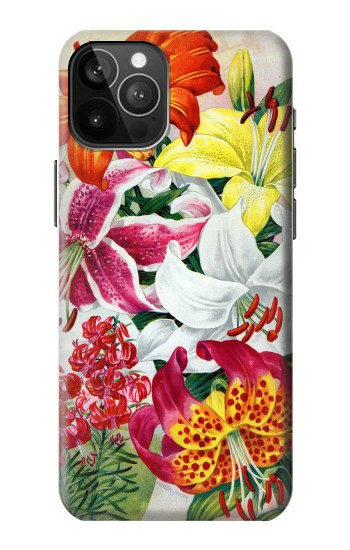 W3205 Retro Art Flowers Case Cover Custodia e Flip Case per iPhone 12 Pro Max