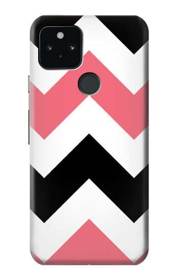 W1849 Pink Black Chevron Zigzag Case Cover Custodia e Flip Case per Google Pixel 5