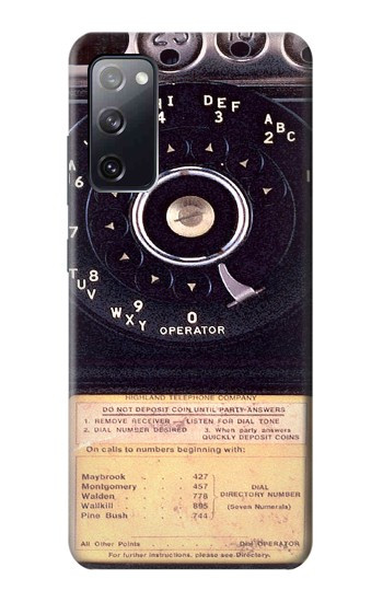 W0086 Payphone Vintage Case Cover Custodia e Flip Case per Samsung Galaxy S20 FE