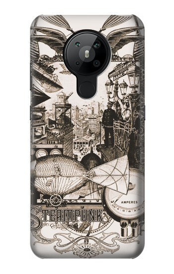 W1681 Steampunk Drawing Case Cover Custodia e Flip Case per Nokia 5.3
