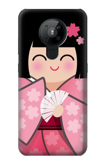 W3042 Japan Girl Hina Doll Kimono Sakura Case Cover Custodia e Flip Case per Nokia 5.3