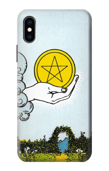 W3722 Tarot Card Ace of Pentacles Coins Case Cover Custodia e Flip Case per iPhone X, iPhone XS