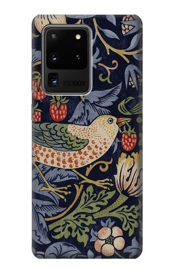 W3791 William Morris Strawberry Thief Fabric Case Cover Custodia e Flip Case per Samsung Galaxy S20 Ultra