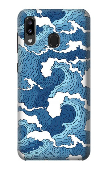 W3751 Wave Pattern Case Cover Custodia e Flip Case per Samsung Galaxy A20, Galaxy A30