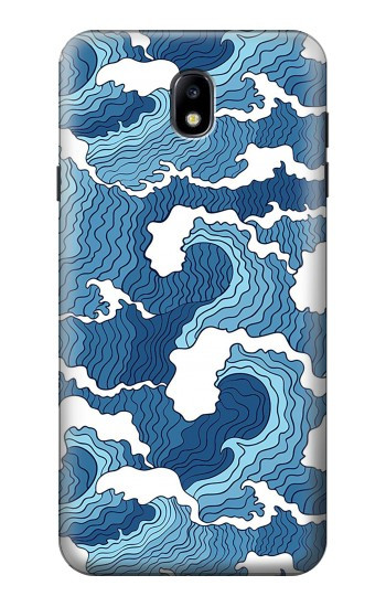 W3751 Wave Pattern Case Cover Custodia e Flip Case per Samsung Galaxy J7 (2018), J7 Aero, J7 Top, J7 Aura, J7 Crown, J7 Refine, J7 Eon, J7 V 2nd Gen, J7 Star