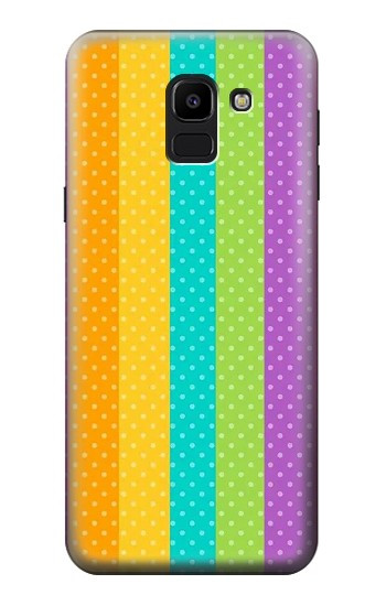 W3678 Colorful Rainbow Vertical Case Cover Custodia e Flip Case per Samsung Galaxy J6 (2018)