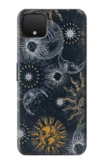 W3702 Moon and Sun Case Cover Custodia e Flip Case per Google Pixel 4