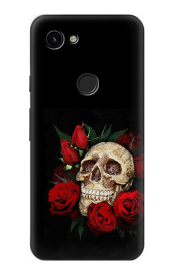 W3753 Dark Gothic Goth Skull Roses Case Cover Custodia e Flip Case per Google Pixel 3a