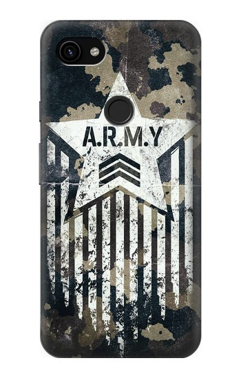 W3666 Army Camo Camouflage Case Cover Custodia e Flip Case per Google Pixel 3a XL