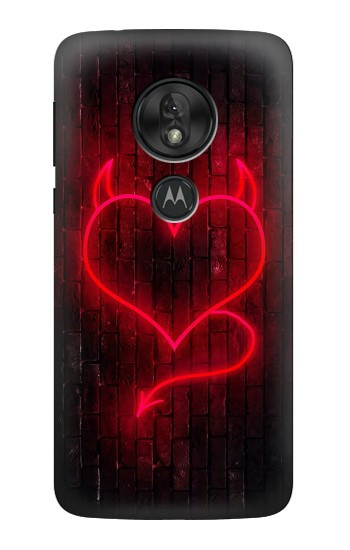 W3682 Devil Heart Case Cover Custodia e Flip Case per Motorola Moto G7 Play