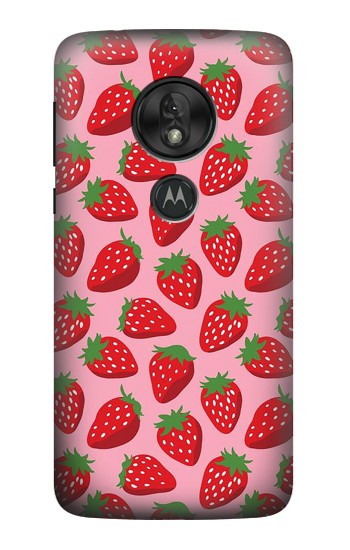 W3719 Strawberry Pattern Case Cover Custodia e Flip Case per Motorola Moto G7 Play