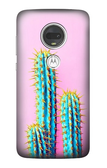 W3673 Cactus Case Cover Custodia e Flip Case per Motorola Moto G7, Moto G7 Plus