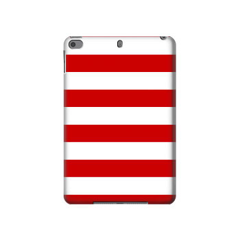W2364 Red and White Striped Tablet Case Cover Custodia per iPad mini 4, iPad mini 5, iPad mini 5 (2019)