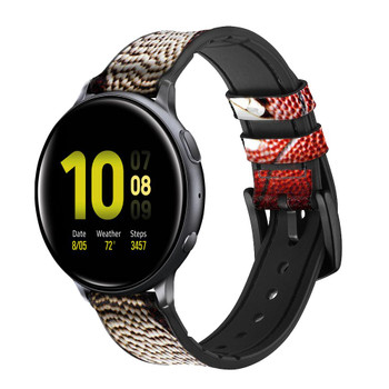 CA0003 American Football Cinturino in silicone e pelle Smartwatch per Samsung Galaxy Watch, Gear, Active