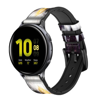 CA0112 Eagle American Cinturino in silicone e pelle Smartwatch per Samsung Galaxy Watch, Gear, Active