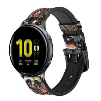 CA0331 Japan Art 108 Heroes of Suikoden Cinturino in silicone e pelle Smartwatch per Samsung Galaxy Watch, Gear, Active