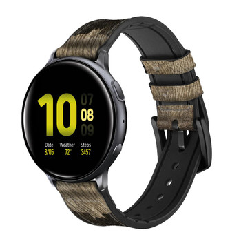 CA0356 Elephant Skin Graphic Printed Cinturino in silicone e pelle Smartwatch per Samsung Galaxy Watch, Gear, Active