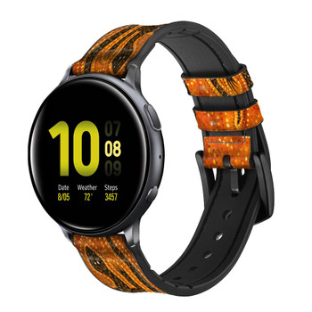CA0496 Lizard Aboriginal Art Cinturino in silicone e pelle Smartwatch per Samsung Galaxy Watch, Gear, Active