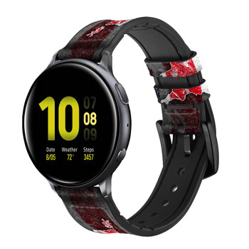 CA0515 UK British Flag Map Cinturino in silicone e pelle Smartwatch per Samsung Galaxy Watch, Gear, Active