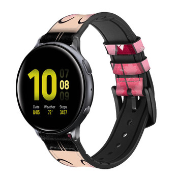 CA0552 Japan Girl Hina Doll Kimono Sakura Cinturino in silicone e pelle Smartwatch per Samsung Galaxy Watch, Gear, Active