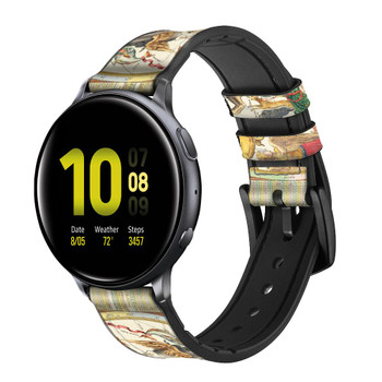 CA0584 Antique Constellation Star Sky Map Cinturino in silicone e pelle Smartwatch per Samsung Galaxy Watch, Gear, Active