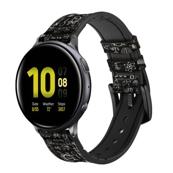 CA0726 Blackboard Science Cinturino in silicone e pelle Smartwatch per Samsung Galaxy Watch, Gear, Active