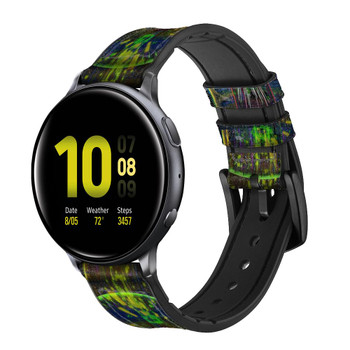 CA0828 Quantum Particle Collision Cinturino in silicone e pelle Smartwatch per Samsung Galaxy Watch, Gear, Active