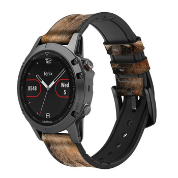 CA0727 Mammoth Ancient Cave Art Cinturino in silicone e pelle Smartwatch per Garmin Smartwatch