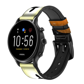 CA0401 Extreme Skateboard Sunset Cinturino in silicone e pelle Smartwatch per Fossil Smartwatch
