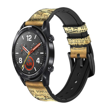 CA0394 The Fowler Mozart Music Sheet Cinturino in silicone e pelle Smartwatch per Wristwatch Smartwatch
