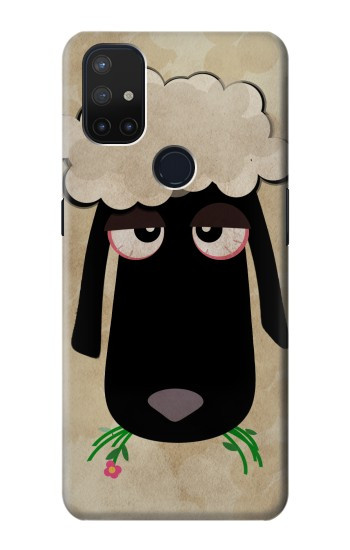 W2826 Cute Cartoon Unsleep Black Sheep Case Cover Custodia e Flip Case per OnePlus Nord N10 5G