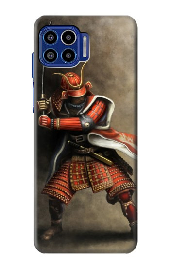 W0796 Japan Red Samurai Case Cover Custodia e Flip Case per Motorola One 5G
